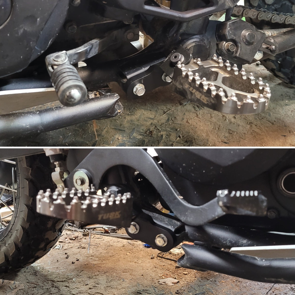 Gen. III KLR650 Non-Dampened Footpeg Lowering Mounts