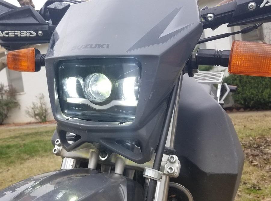 Uni-shine LED Headlight Assembly – Suzuki DRZ400 / DR650, E-Mark, 12V, Cold White 6000K